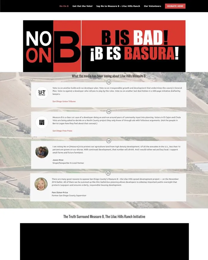 The website became the campaign hub