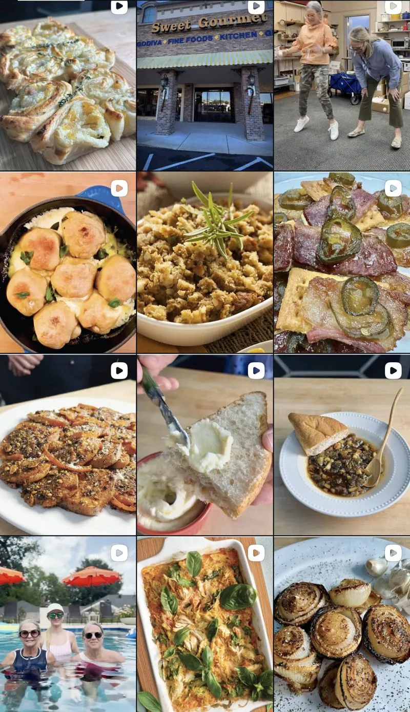 The feed put food first, with the owners' humor in every reel. The top left reel passed a million views.